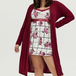 Torrid Size 3/4 Waffle Duster Sleep Robe